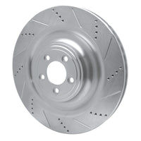 R1 Concepts R1 08-09 Jaguar XKR Left Front Drilled & Slotted Silver Brake Rotor