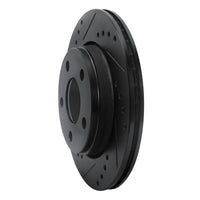 R1 Concepts R1 85-91 Audi 5000CS Turbo Quattro Rear Left Drilled & Slotted Black Brake Rotor