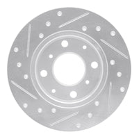 R1 Concepts R1 84-87 Honda Civic Front Right Drilled & Slotted Silver Brake Rotor