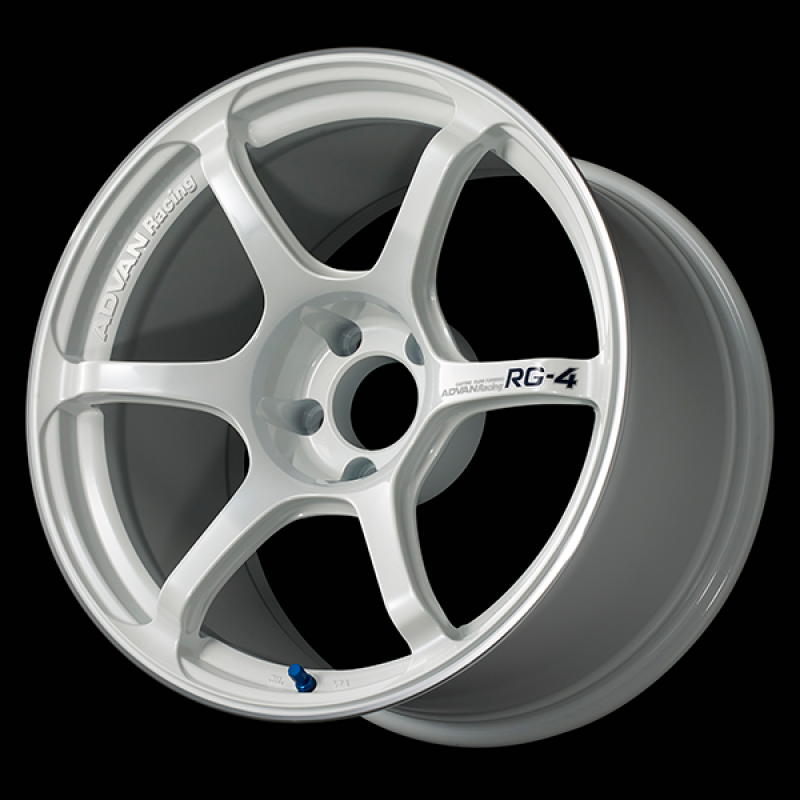 Advan RG-4 17x8.0 / +37 Offset / 5x114.3 / 73mm Bore / Racing White Metallic and Ring