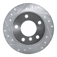 R1 Concepts R1 95-99 BMW 318TI Rear Left Drilled & Slotted Silver Brake Rotor