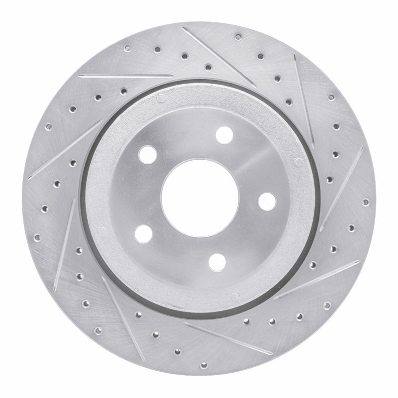 R1 Concepts R1 06-10 Jeep Grand Cherokee Rear Right Drilled & Slotted Silver Brake Rotor