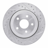 R1 Concepts R1 06-10 Jeep Grand Cherokee Rear Right Drilled & Slotted Silver Brake Rotor
