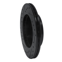 R1 Concepts R1 94-96 Nissan 240SX Front Right Drilled & Slotted Black Brake Rotor