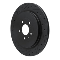 R1 Concepts R1 13-14 Ford Mustang Rear Left Drilled & Slotted Black Brake Rotor