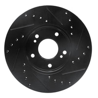 R1 Concepts R1 89-99 Infiniti I30 Front Left Drilled & Slotted Black Brake Rotor