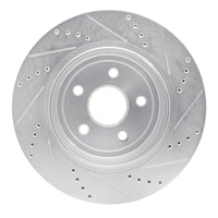 R1 Concepts R1 12-25 Dodge Durango Rear Left Drilled & Slotted Silver Brake Rotor