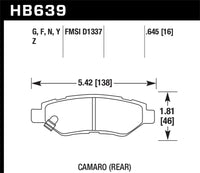 Hawk Performance Hawk 2008-14 Cadillac CTS / 10-15 Chevy Camaro HPS 5.0 Rear Brake Pads
