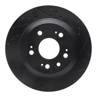 R1 Concepts R1 05-12 Acura RL Rear Right Drilled & Slotted Black Brake Rotor