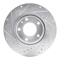 R1 Concepts R1 76-82 BMW 530I Front Right Drilled & Slotted Silver Brake Rotor