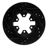 R1 Concepts R1 85-12 Nissan D21 Pickup RWD (4 Cyl Excl HD) Front Right Drilled & Slotted Black Brake Rotor