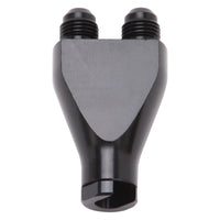 Russell Performance Billet Y-Block Adapter 3/8in SAE Quick Disconnect (2) -6AN Male Flare Black
