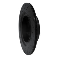 R1 Concepts R1 07-15 Infiniti G35 Rear Right Drilled & Slotted Black Brake Rotor