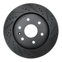 R1 Concepts R1 07-17 Buick Enclave Front Right Drilled & Slotted Black Brake Rotor