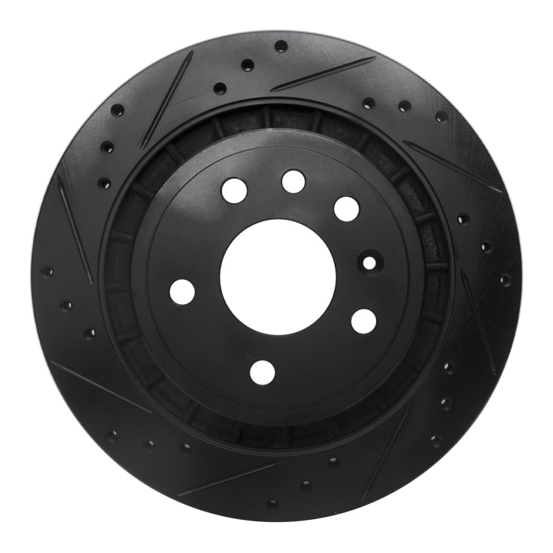 R1 Concepts R1 02-10 Saab 9-5 Rear Left Drilled & Slotted Black Brake Rotor