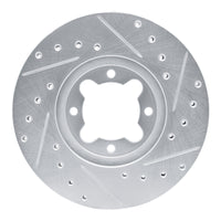R1 Concepts R1 82-85 Toyota Celica Front Left Drilled & Slotted Silver Brake Rotor