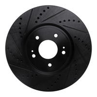 R1 Concepts R1 03-06 Mitsubishi Lancer Front Left Drilled & Slotted Black Brake Rotor