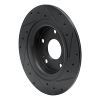 R1 Concepts R1 17-20 Honda Civic Sedan Rear Left Drilled & Slotted Black Brake Rotor