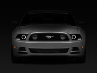 Raxiom 13-14 Ford Mustang w/ Factory HIDLED Halo Projector Headlights- Black Housing (Smoked Lens)