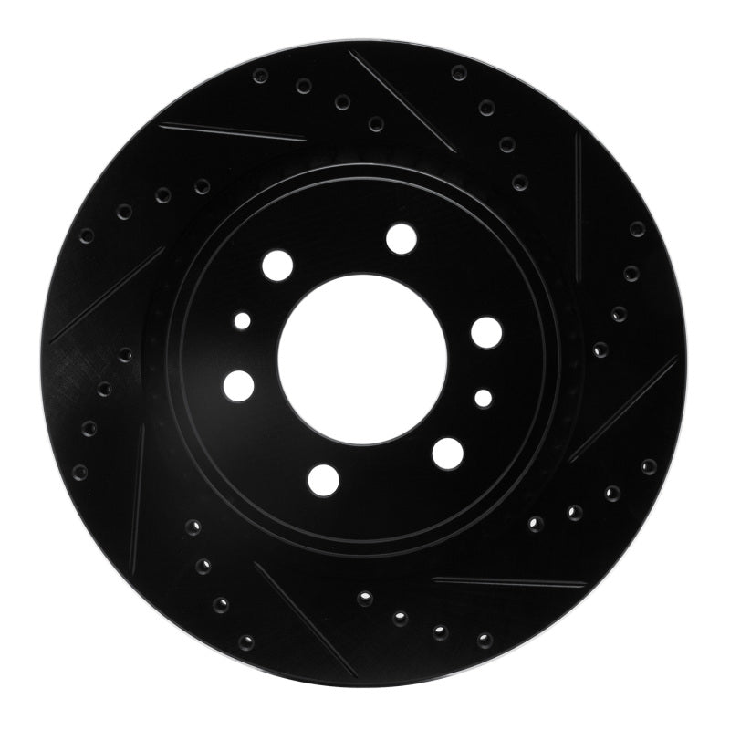 R1 Concepts R1 22-25 Cadillac XT6 Front Right Drilled & Slotted Black Brake Rotor