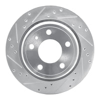 R1 Concepts R1 88-94 BMW 740I Rear Left Drilled & Slotted Silver Brake Rotor