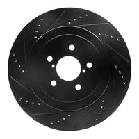 R1 Concepts R1 03-04 Subaru Impreza Rear Left Drilled & Slotted Black Brake Rotor