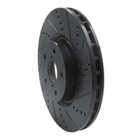 R1 Concepts R1 05-17 Subaru WRX STI Front Right Drilled & Slotted Black Brake Rotor