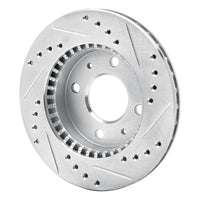 R1 Concepts R1 95-00 Nissan Lucino (Mexico) Front Left Drilled & Slotted Silver Brake Rotor