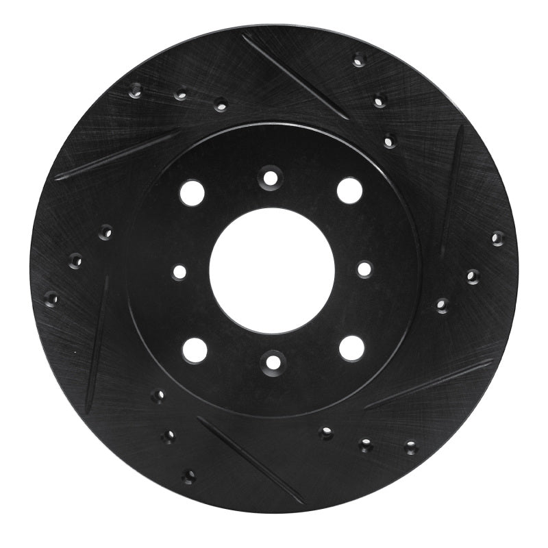 R1 Concepts R1 92-96 Honda Prelude Front Right Drilled & Slotted Black Brake Rotor