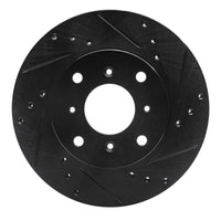R1 Concepts R1 92-96 Honda Prelude Front Right Drilled & Slotted Black Brake Rotor
