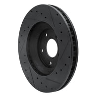 R1 Concepts R1 04-08 Cadillac CTS Front Left Drilled & Slotted Black Brake Rotor