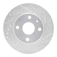 R1 Concepts R1 90-01 Ford Escort Front Right Drilled & Slotted Silver Brake Rotor