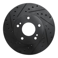 R1 Concepts R1 87-89 Nissan 300ZX Turbo Front Left Drilled & Slotted Black Brake Rotor