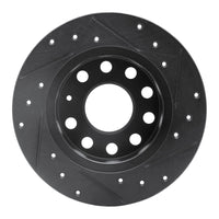 R1 Concepts R1 10-19 Audi A3 Rear Left Drilled & Slotted Black Brake Rotor