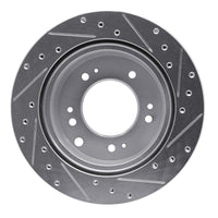 R1 Concepts R1 07-09 Kia SORENTO Rear Left Drilled & Slotted Silver Brake Rotor