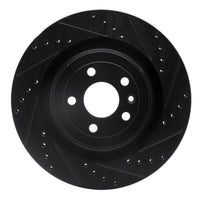 R1 Concepts R1 13-19 Ford Flex Front Right Drilled & Slotted Black Brake Rotor