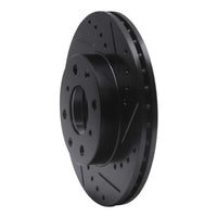 R1 Concepts R1 90-00 Honda Civic Hatchback Front Right Drilled & Slotted Black Brake Rotor