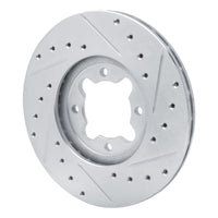 R1 Concepts R1 82-85 Toyota Celica Front Left Drilled & Slotted Silver Brake Rotor