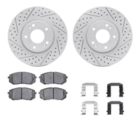 R1 Concepts R1 10-16 Hyundai Tucson Front Drill/Slot Carbon Coated Rotor Set w/Optimum Pads