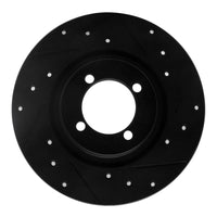 R1 Concepts R1 67-76 BMW 1600 Front Right Drilled & Slotted Black Brake Rotor