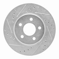R1 Concepts R1 86-90 Chrysler Town & Country Front Left Drilled & Slotted Silver Brake Rotor