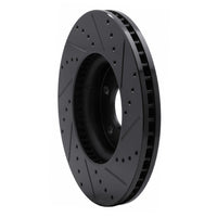 R1 Concepts R1 13-20 Ford Special SERVICE POLICE Sedan Front Left Drilled & Slotted Black Brake Rotor