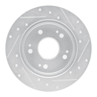 R1 Concepts R1 06-15 Honda Civic Si Rear Left Drilled & Slotted Silver Brake Rotor