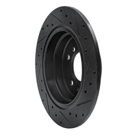R1 Concepts R1 89-95 BMW 530I Rear Left Drilled & Slotted Black Brake Rotor