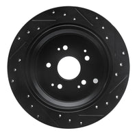 R1 Concepts R1 02-04 Honda Odyssey Rear Left Drilled & Slotted Black Brake Rotor