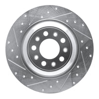 R1 Concepts R1 14-23 Jeep Cherokee Rear Left Drilled & Slotted Silver Brake Rotor