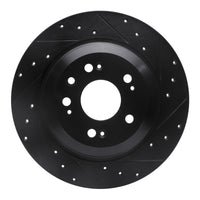 R1 Concepts R1 09-14 Acura TL Rear Right Drilled & Slotted Black Brake Rotor