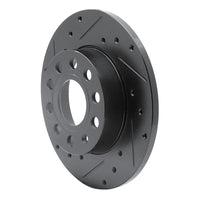 R1 Concepts R1 05-13 Audi A3 Rear Left Drilled & Slotted Black Brake Rotor