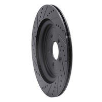 R1 Concepts R1 13-19 Ford Flex Rear Right Drilled & Slotted Black Brake Rotor