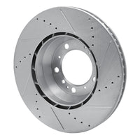 R1 Concepts R1 99-23 Porsche 911 Left Rear Drilled & Slotted Silver Brake Rotor